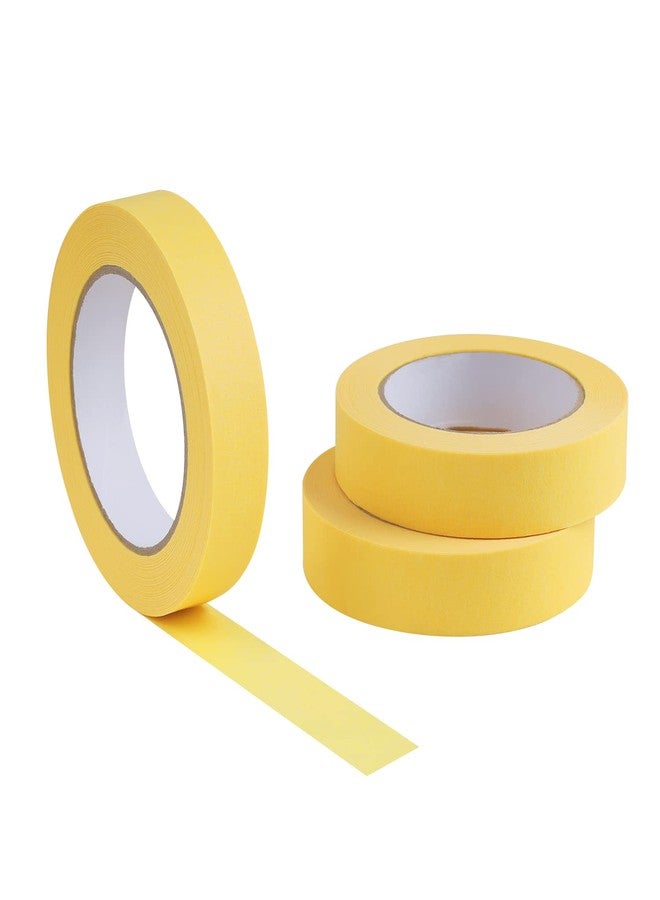Lichamp 3-Pack Automotive Refinish Masking Tape Yellow 25mm x 55m, Cars Vehicles Auto Body Paint Tape, Automotive Painters Tapes Bulk Set 1 inch x 55 Yards x 3 Rolls - Image 2