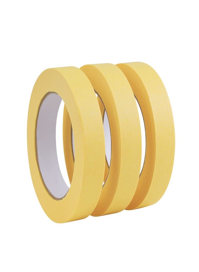 Lichamp 3-Pack Automotive Refinish Masking Tape Yellow 25mm x 55m, Cars Vehicles Auto Body Paint Tape, Automotive Painters Tapes Bulk Set 1 inch x 55 Yards x 3 Rolls - Image 3