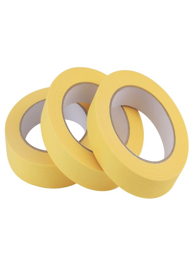 Lichamp 3-Pack Automotive Refinish Masking Tape Yellow 25mm x 55m, Cars Vehicles Auto Body Paint Tape, Automotive Painters Tapes Bulk Set 1 inch x 55 Yards x 3 Rolls - Image 1