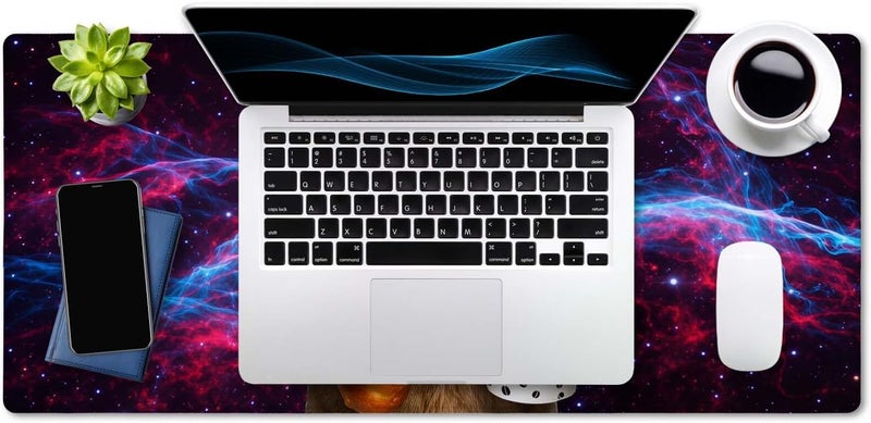 SSOIU Extended Mouse Pad, XXL Gaming Mouse Pads, Large Big Mousepad Laptop Computer Keyboard Mat Desk Pad with Non-Slip Base Stitched Edge for Gaming Office, 35.5 x 15.7 inch, Funny Cat - Image 4