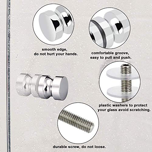 ZKSM 2 Set Shower Screen Handle Bathroom Door Handle Knob with Solid Stainless Steel for Replacement Groove Glass Door(Install Screw 7.8x30mm) - Image 3