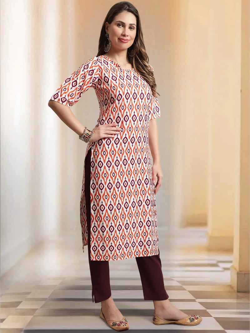 Tee Projekt Printed Crepe Kurti & Pant Set for Women Festival Wear for Women - Image 4