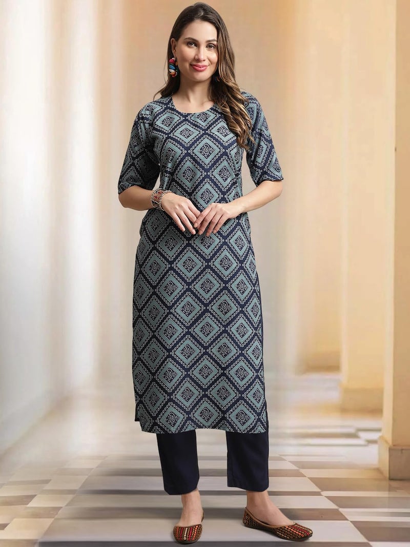 Tee Projekt Printed Crepe Kurti & Pant Set for Women Festival Wear for Women - Image 2