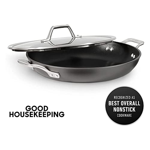 Calphalon بان كالفالون 1948256 سيغنيتشر هارد أنودايزد غير لاصق مع غطاء، 12"، أسود - Image 4