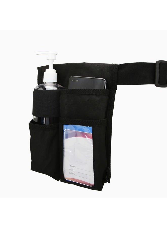 LANLAOER Massage Bottle Oil Lotion Waist Holder Adjustable Massage Oil Belt Holster Massage Holster for Cream Belt Massage Oil Pouch Multi Pockets(Bag Only)(Two Bottles,Black)  - Image 4