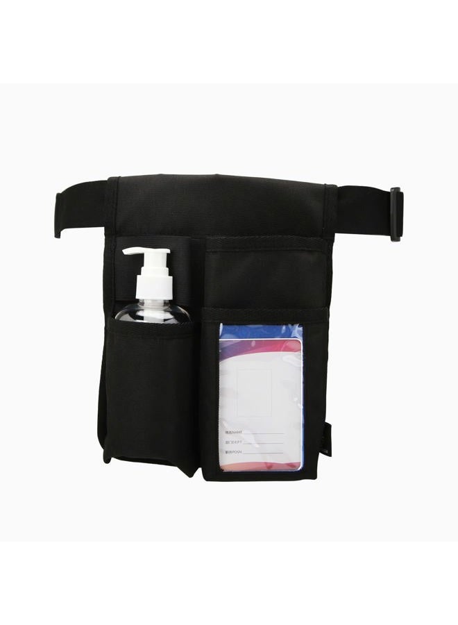 LANLAOER Massage Bottle Oil Lotion Waist Holder Adjustable Massage Oil Belt Holster Massage Holster for Cream Belt Massage Oil Pouch Multi Pockets(Bag Only)(Two Bottles,Black)  - Image 5