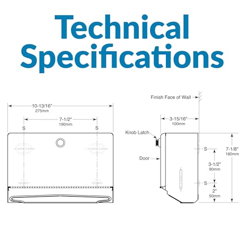 Bobrick Wall-Mounted Paper Towel Dispenser – Stainless Steel, Holds 200 C-Fold or 275 Multifold Towels, Easy Manual Access, ADA Compliant, Ideal for Commercial Bathrooms & High-Traffic Areas (Model B-2621) - Image 4