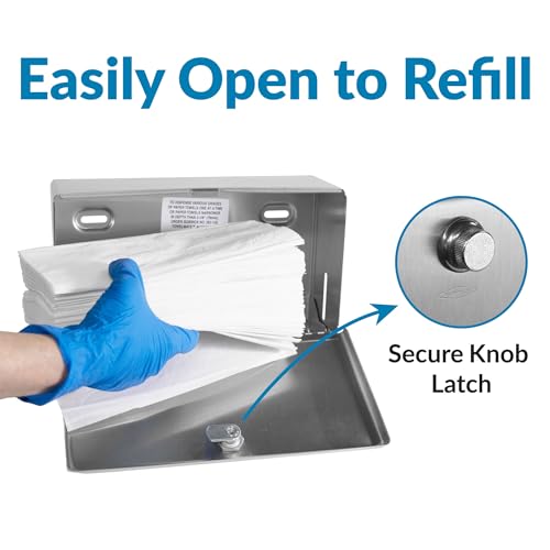 Bobrick Wall-Mounted Paper Towel Dispenser – Stainless Steel, Holds 200 C-Fold or 275 Multifold Towels, Easy Manual Access, ADA Compliant, Ideal for Commercial Bathrooms & High-Traffic Areas (Model B-2621) - Image 3