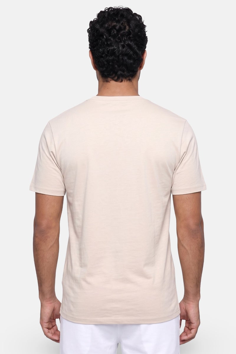 Ellesse Men Sportswear Fit Short Sleeve Outdoor T-Shirt, Beige - Image 4