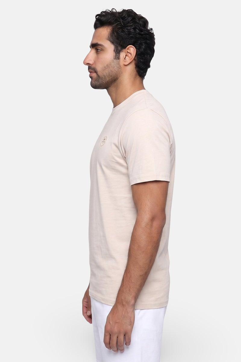 Ellesse Men Sportswear Fit Short Sleeve Outdoor T-Shirt, Beige - Image 3