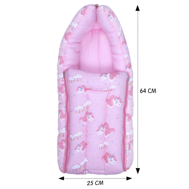 1ST STEP Muslin Cotton 3 in 1 Baby Bed, Sleeping Bag & Carry Nest, Cotton Baby Bedding for New Born & Infant, Portable Bassinet, for Baby Carrying & Sleeping, Unisex Baby Sleeping Bed (PK) - Image 2