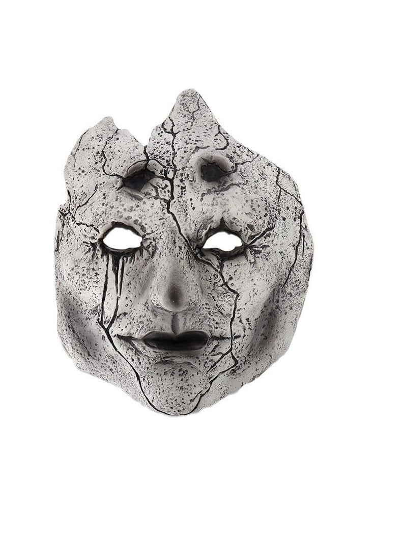 SOLARAE قناع تنكر للرجال، قناع هالوين، قناع أسطورة سوداء وكونغ- مي داورين قناع نصف وجه من اللاتكس لهالوين تنكر قناع - Image 5