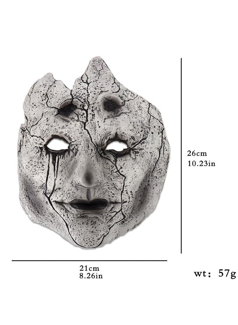SOLARAE قناع تنكر للرجال، قناع هالوين، قناع أسطورة سوداء وكونغ- مي داورين قناع نصف وجه من اللاتكس لهالوين تنكر قناع - Image 4