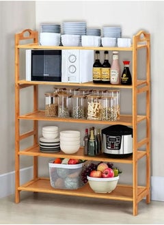 watheer 5-Tier Shoe Rack Organizer Natural Bamboo  - Image 3