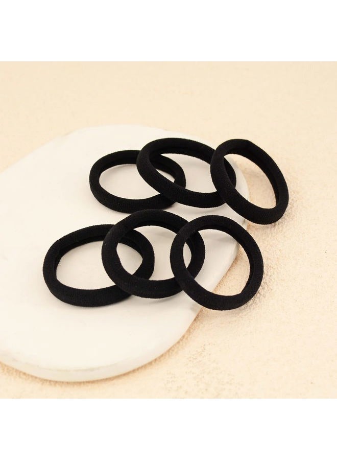 PIDOUDOU 100 Pack Seamless Hair Ties for Women Girls Ponytail Holders for Thick Hair (Black) - Image 3