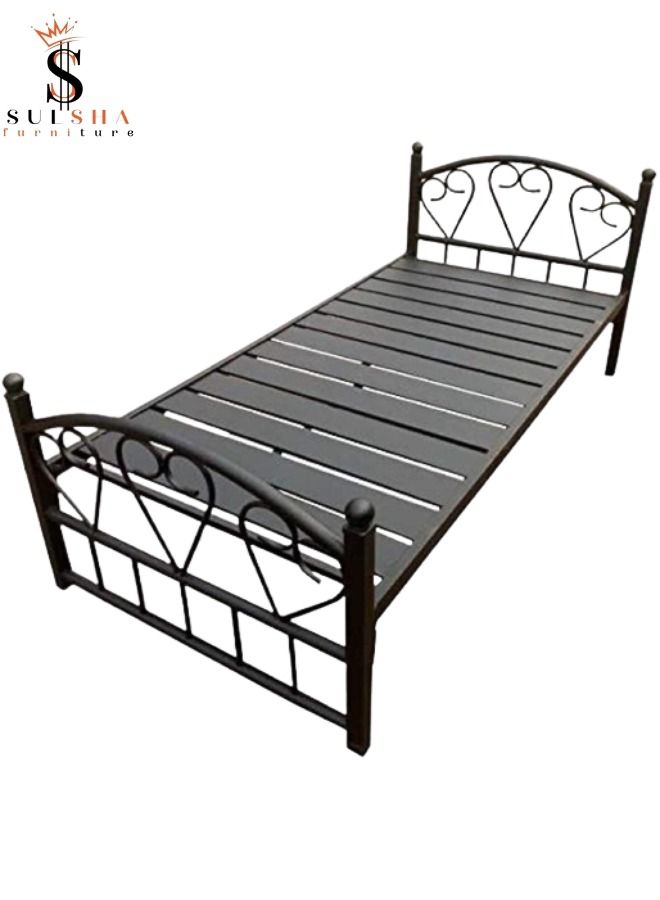SULSHA Full Heavy Duty Single Steel Bed Black 90x190Cm  - Image 1