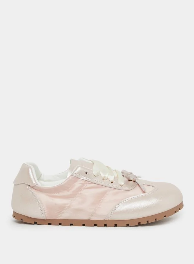 Styli Styli Bow Detail Lace Up Sneakers