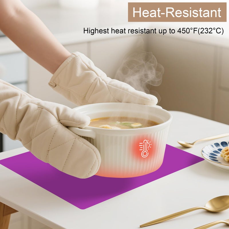 KindGa Placemats for Kids, Silicone Placemat for Dining Kitchen Table, Waterproof Dining Mat for Kids Baby Toddler, Reusable, Easy to Clean (5 Pack) Multicolor - Image 4