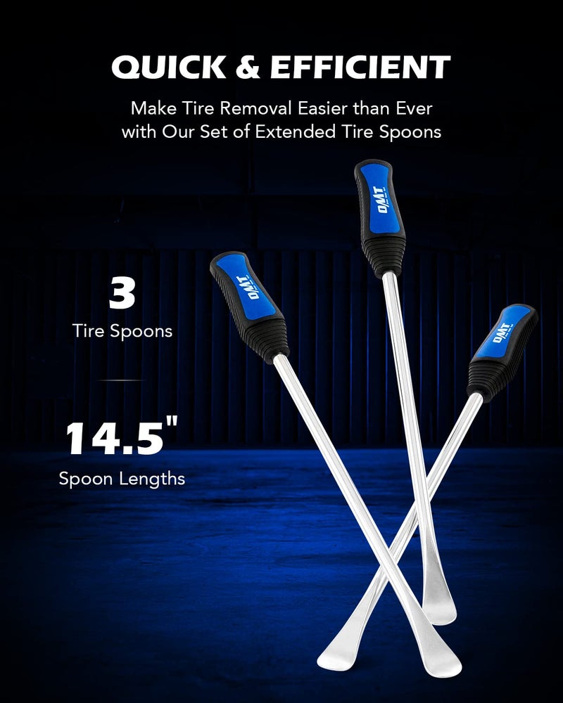 Orion Motor Tech 14.5" Tire Spoon Kit, 20pc Tire Changing Tool for Motorcycle Dirt Bike Lawn Tractor Bicycle, Motorcycle Tire Changer Tire Removal Tool with 4pc Rim Covers Valve Tool Valve Cores - Image 4