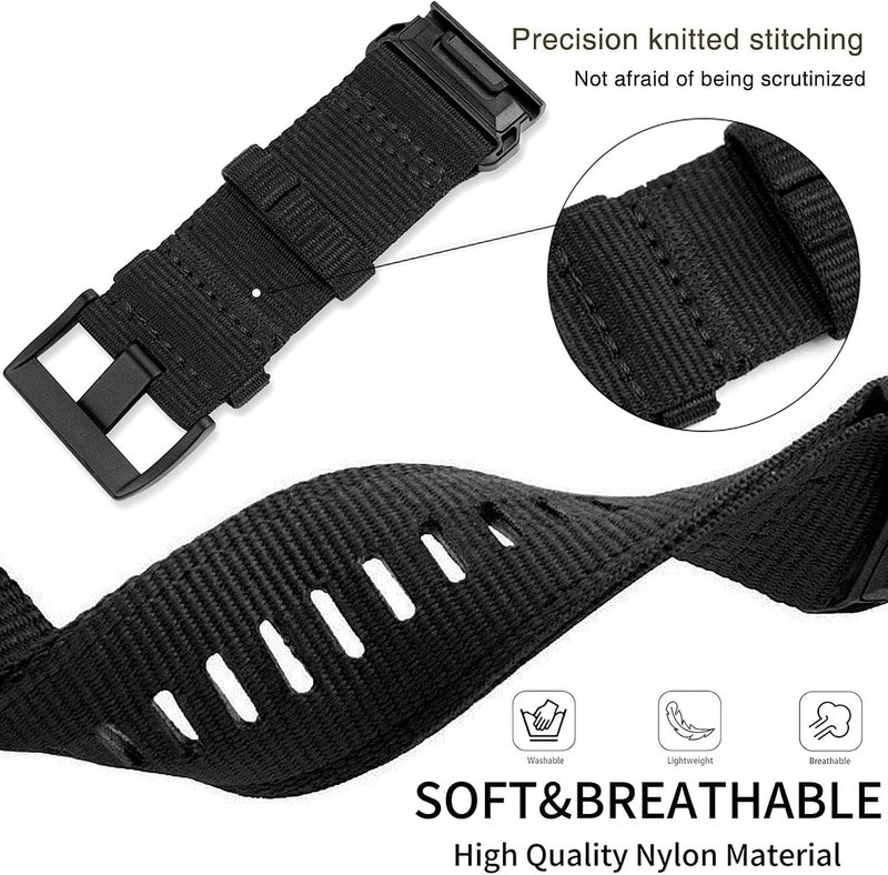 Abanen Rugged Nylon Watch Bands for Garmin Fenix 7X / Fenix 6X / Fenix 5X/Enduro 2, Quick Fit 26mm Adjustable Woven Nylon Sports Wrist Strap with Stainless Steel Clasp for Tactix 7 Pro, epix Pro 51mm - Image 3