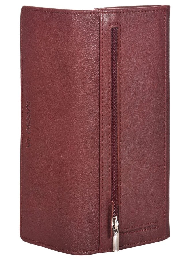 Sassora Genuine Leather Cherry Color RFID Protected Purse (5 Card Holders) - Image 5