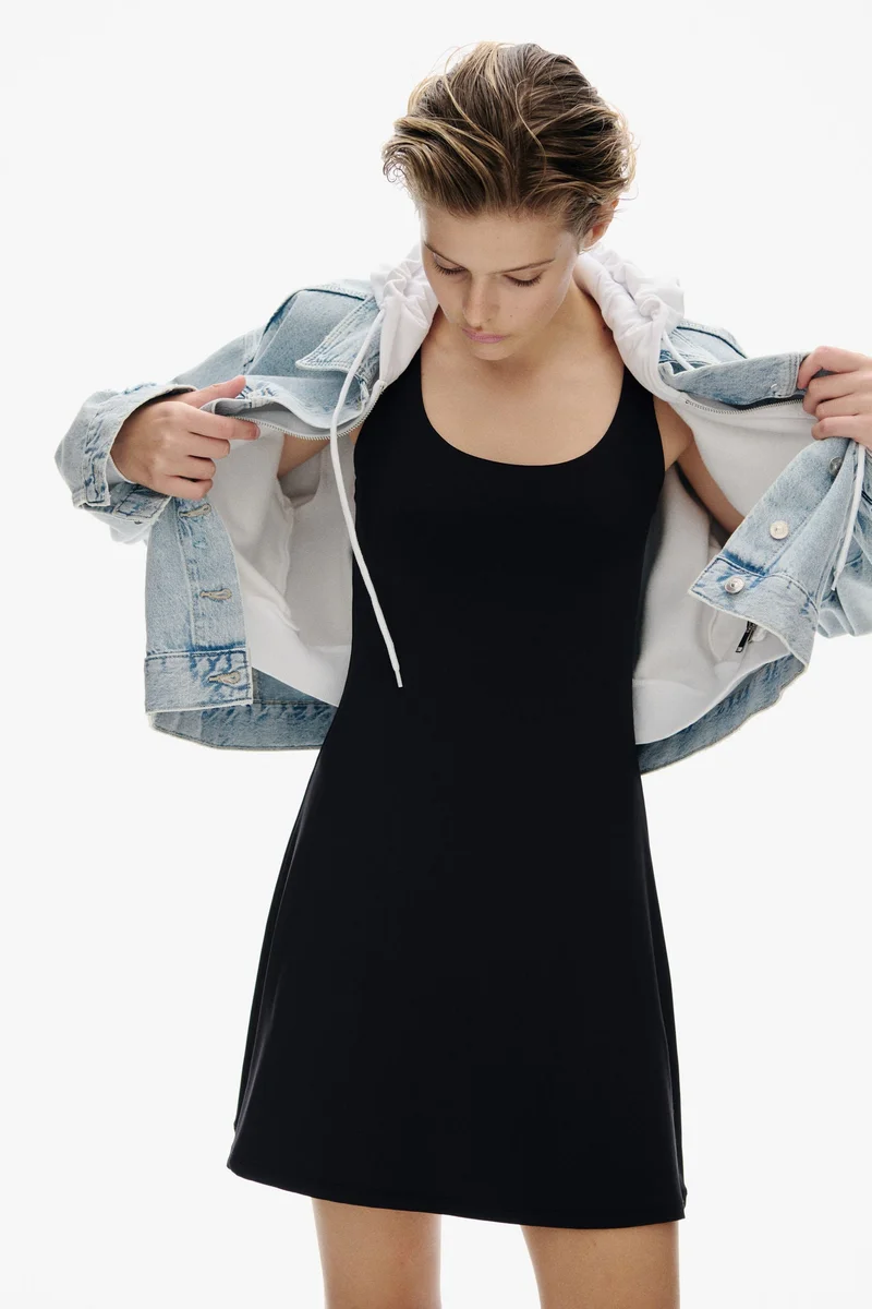 H&M Sleeveless microfibre dress