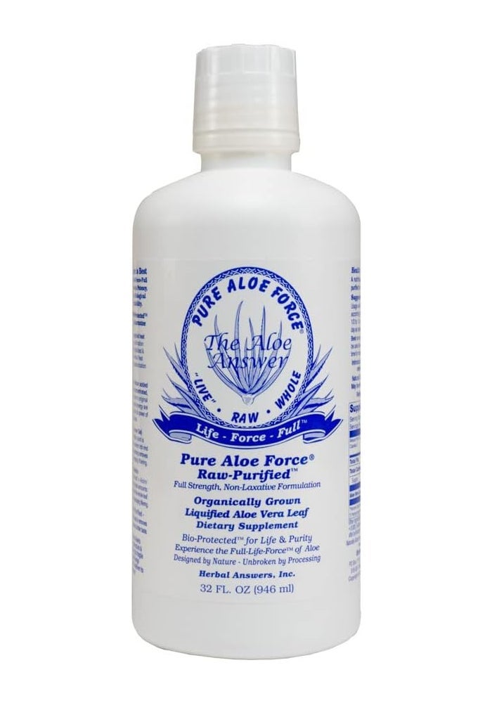 Herbal Answers Pure Aloe Force Liquified Aloe Vera Leaf Dietary Supplement, 32 fl oz (946 ml) - Image 1