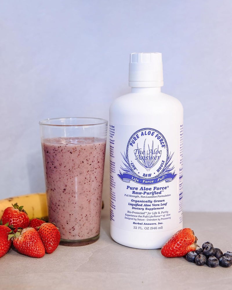 Herbal Answers Pure Aloe Force Liquified Aloe Vera Leaf Dietary Supplement, 32 fl oz (946 ml) - Image 5