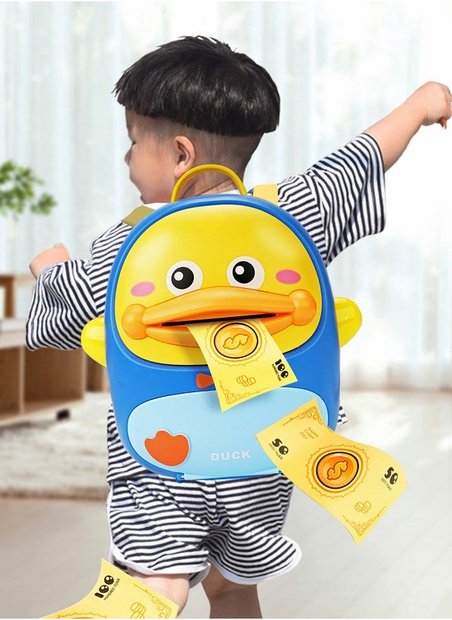 GROIC Electronic Duck Bank Toys, Money Saving Bank/Piggy Bank, Cartoon Backpack Bank Toy with Password & Fingerprint Unlock, Automatic Rolling Cash Toys for Kids  - Image 5