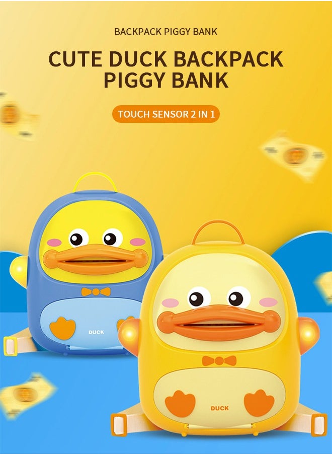 GROIC Electronic Duck Bank Toys, Money Saving Bank/Piggy Bank, Cartoon Backpack Bank Toy with Password & Fingerprint Unlock, Automatic Rolling Cash Toys for Kids  - Image 2