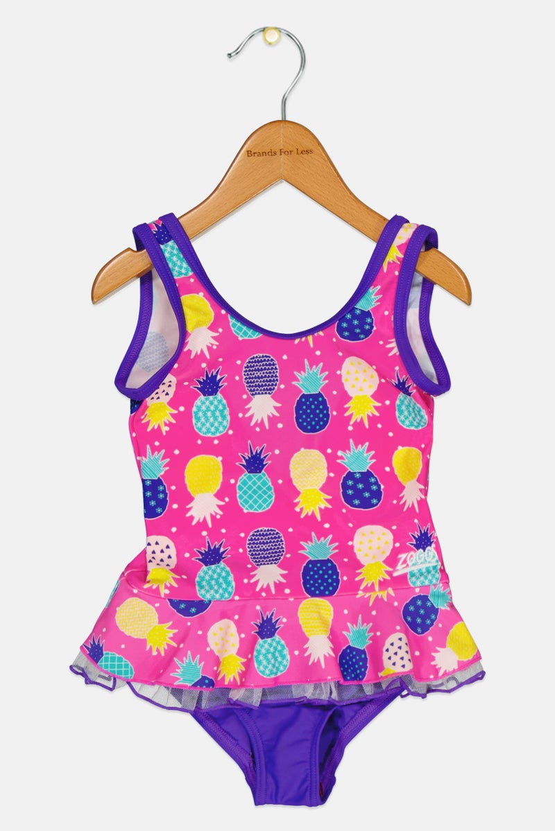 ZOGGS Toddlers Girl Allover Print One Piece Swimsuit, Multicolor - Image 1