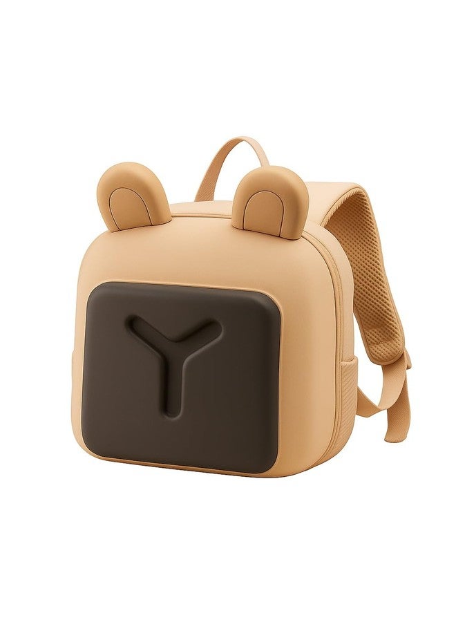 AHBHT Cute 3D Silicone Kids Backpack, Waterproof Lightweight School Bag for Toddlers and Preschool, Soft Cartoon Travel Backpack, Beige (3D Silicone Bagpack) - Image 1