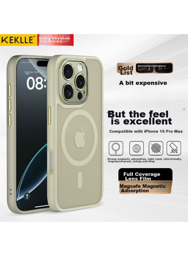 Keklle Iphone 16 Pro Max Case, Apple 16 Pro Max Protective Cover, Wireless Charging Frosted Shockproof Full Protection Case, Titanium Gray - Image 1