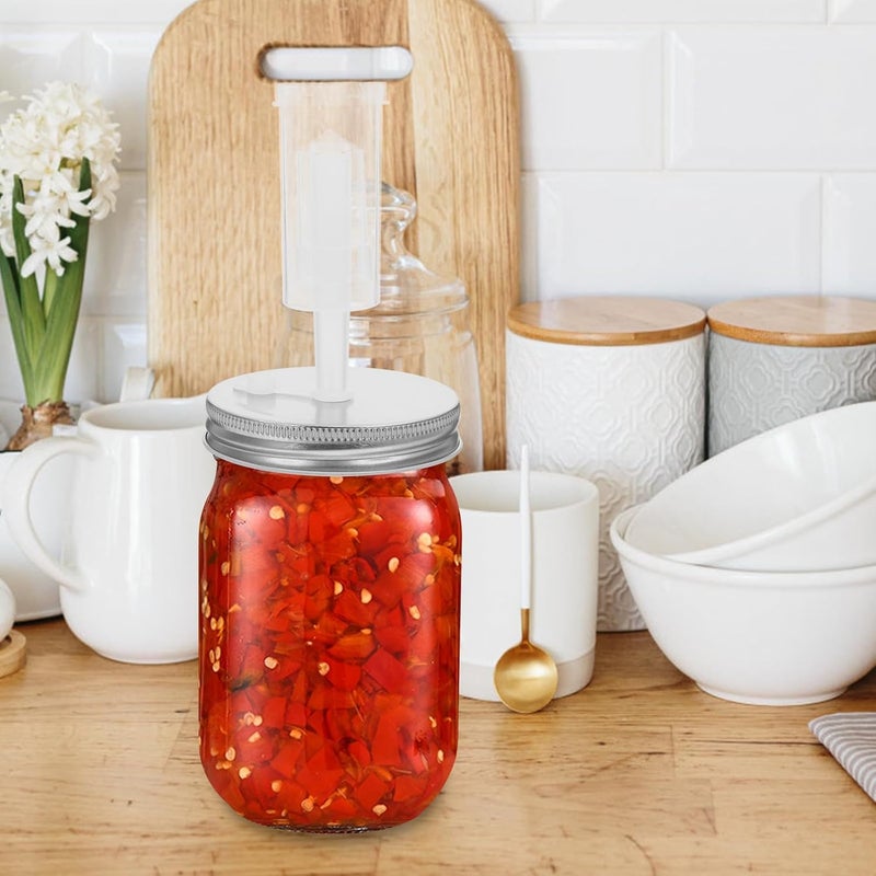 Wide Mouth Fermenting Lid Mason Jar Accessory 86mm Aluminum Cover One-way Airlock Suitable for Pickling and Canning Jars - Image 5