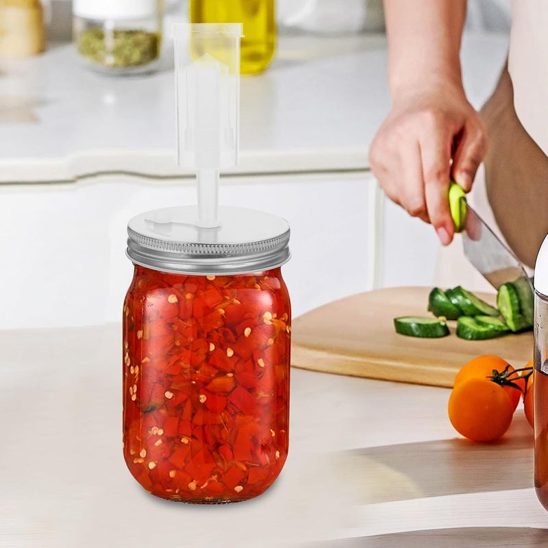 Wide Mouth Fermenting Lid Mason Jar Accessory 86mm Aluminum Cover One-way Airlock Suitable for Pickling and Canning Jars - Image 4