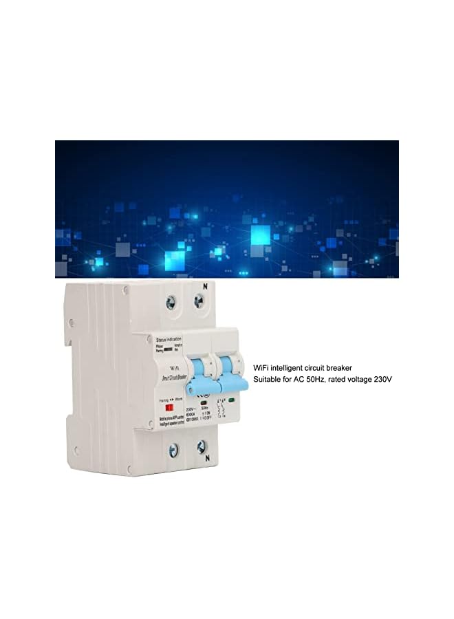 promass Wifi Circuit Breaker, DIN Rail Installation AC230V 2P Smart Circuit Breaker Timing Delay Function for Enterprises (32A) - Image 3
