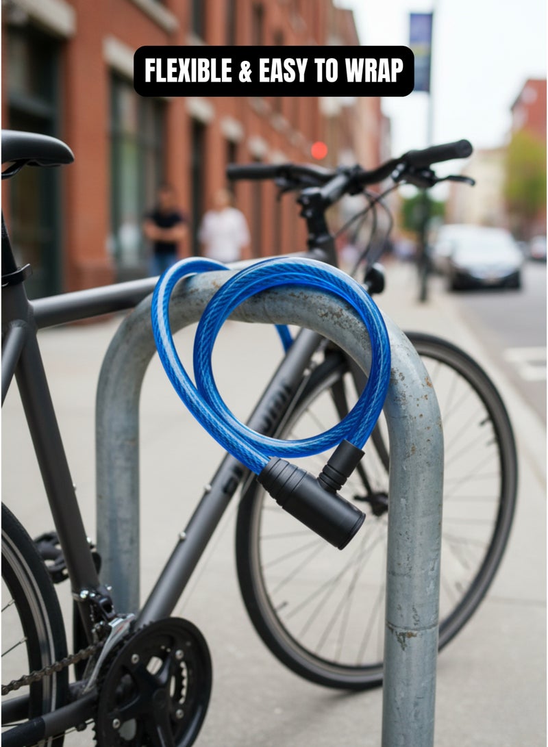 Smart Steel Wire Bike Lock with Key – Anti Theft Cycle Lock, Cable Lock for Bicycle, Scooter Lock, E-Scooter Wire Lock - Image 3