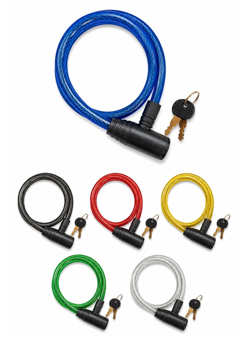 Smart Steel Wire Bike Lock with Key – Anti Theft Cycle Lock, Cable Lock for Bicycle, Scooter Lock, E-Scooter Wire Lock - Image 1