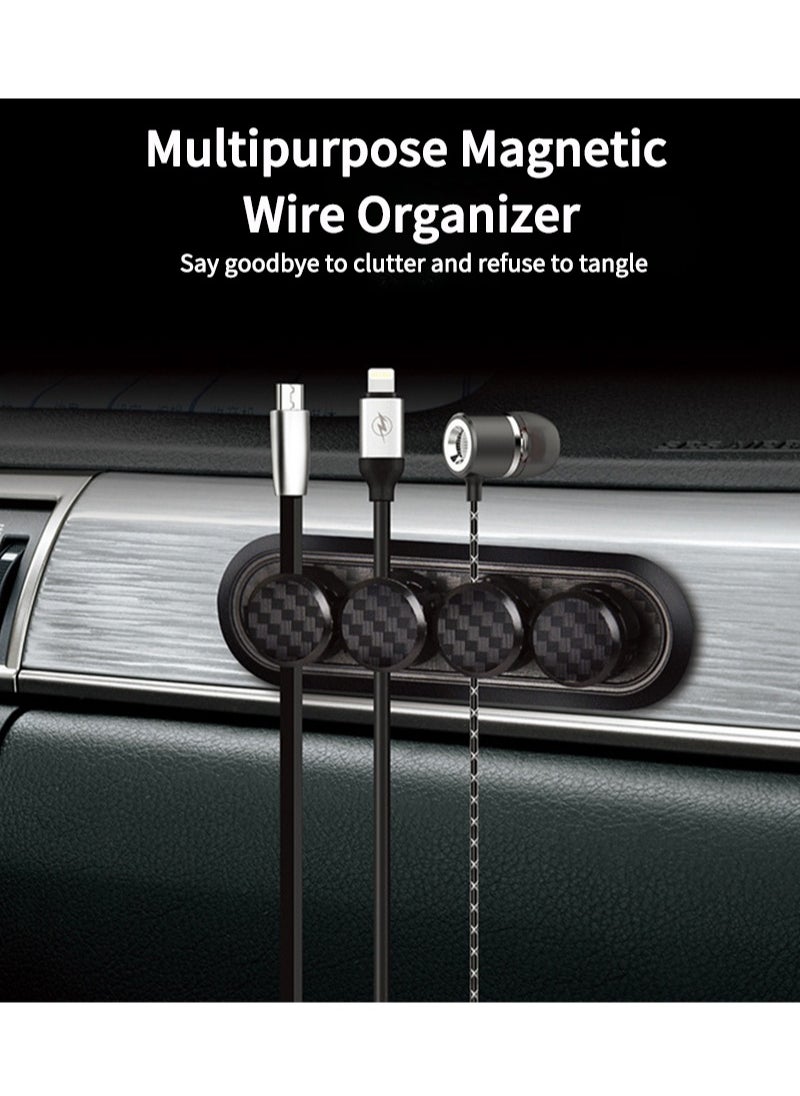 FlashHawk Magnetic Suction Data Cable Organizer Black for Car and Office  - Image 2