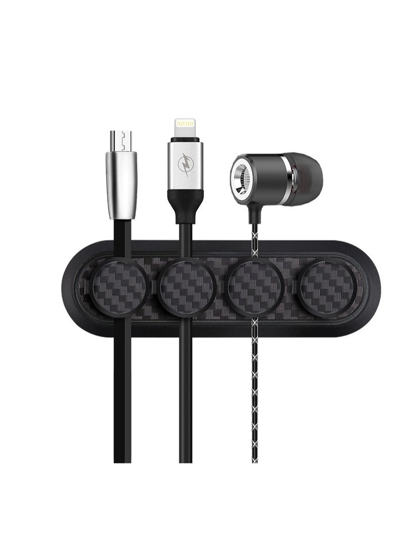FlashHawk Magnetic Suction Data Cable Organizer Black for Car and Office  - Image 1