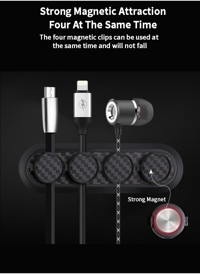 FlashHawk Magnetic Suction Data Cable Organizer Black for Car and Office  - Image 4