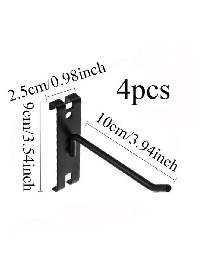 4 قطع خطافات ثقيلة من الحديد الزهر لشبكة الحائط، تخزين المعدات الرياضية المثبتة على الباب - Image 1