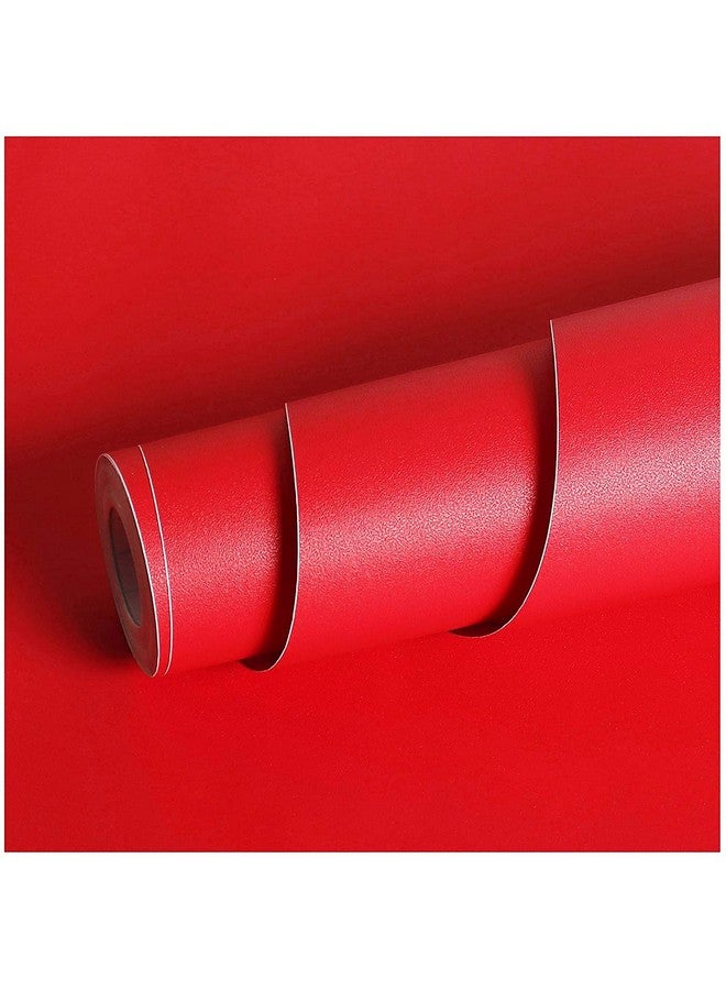 SUNBIRD Red Textured Vinyl Peel And Stick Wallpaper Adhesive Paper Wallpaper Shelf Liner Home Decorative Paper (18X78 Inches) - Image 1