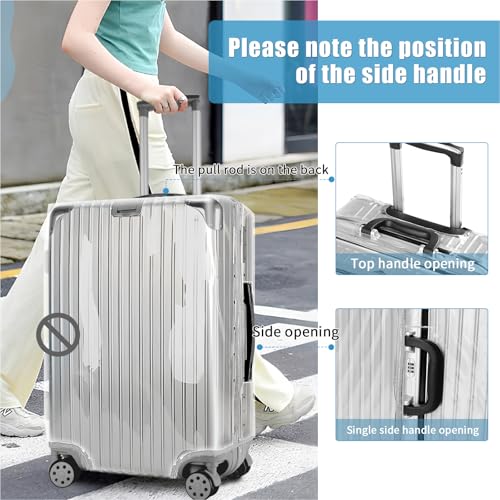 Yotako Upgraded Zippered Clear PVC Suitcase Cover, 28 Inch Luggage Covers for Suitcase Luggage Protector Cover 28'' - Image 4