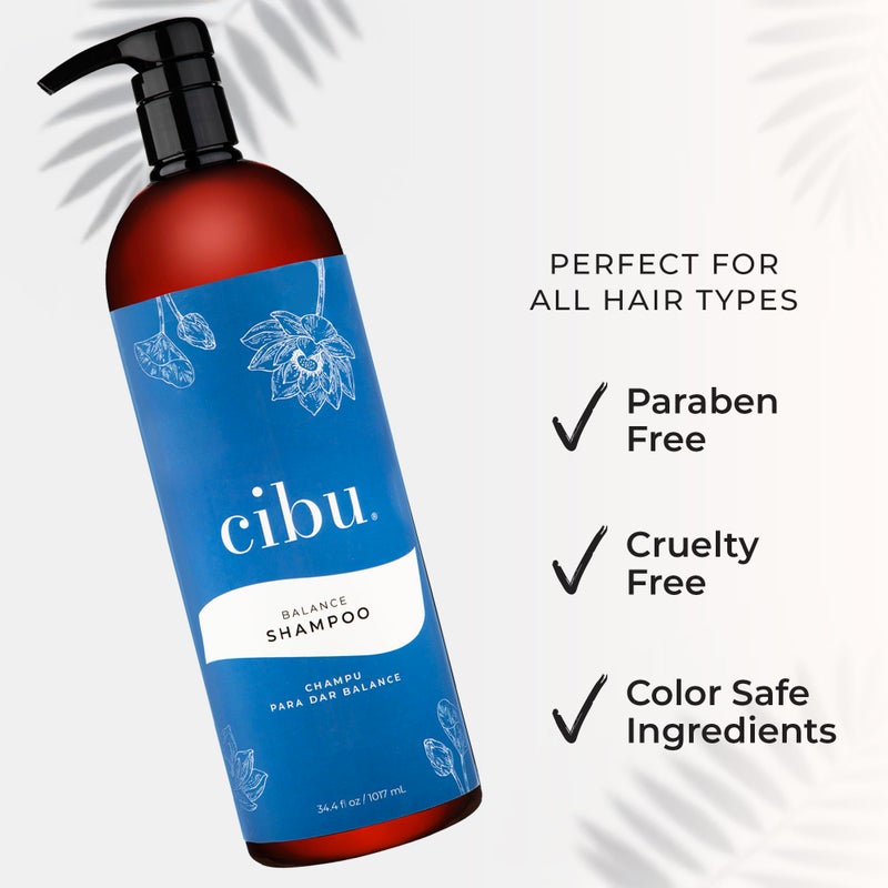 CIBU Balance Shampoo 30092 Nutrient-Rich Formula Moisturizes, Strengthens & Repairs Dry Hair | Sulfate-Free For All Hair Types and Textures | Gentle For Daily Use for Clean, Healthy Shine 1 Liter - Image 3