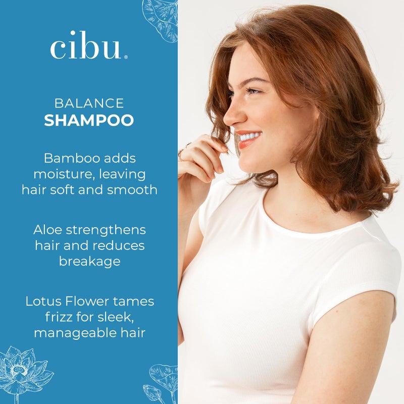 CIBU Balance Shampoo 30092 Nutrient-Rich Formula Moisturizes, Strengthens & Repairs Dry Hair | Sulfate-Free For All Hair Types and Textures | Gentle For Daily Use for Clean, Healthy Shine 1 Liter - Image 4