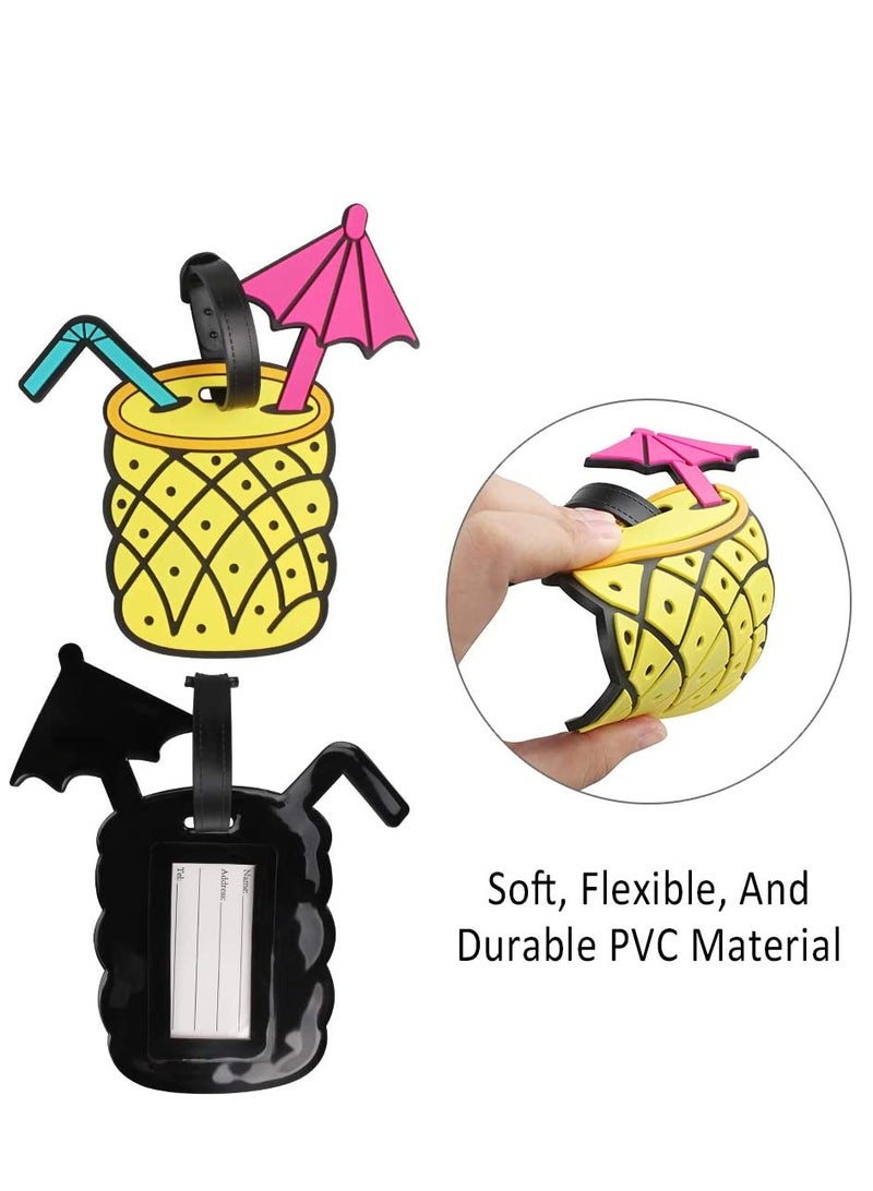 Unique Design: The beach series features 8 distinct styles, including various sunglasses and designs like a straw hat and pineapple, ensuring your luggage stands out easily. - Image 3
