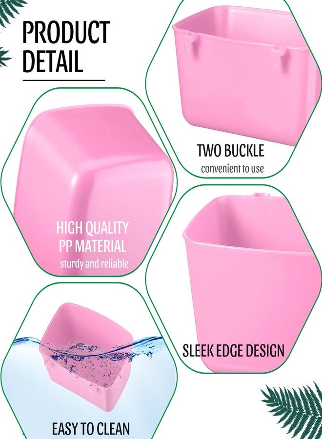 زهاو مجموعة من 20 كوبًا لأقفاص الطيور من زيهو، أكواب لتغذية وسقي الدجاج، وعاء تغذية حمام بلاستيكي سعة 18 أونصة، وعاء ماء معلق للديك والدجاج والأرانب والدواجن (وردي) - Image 4