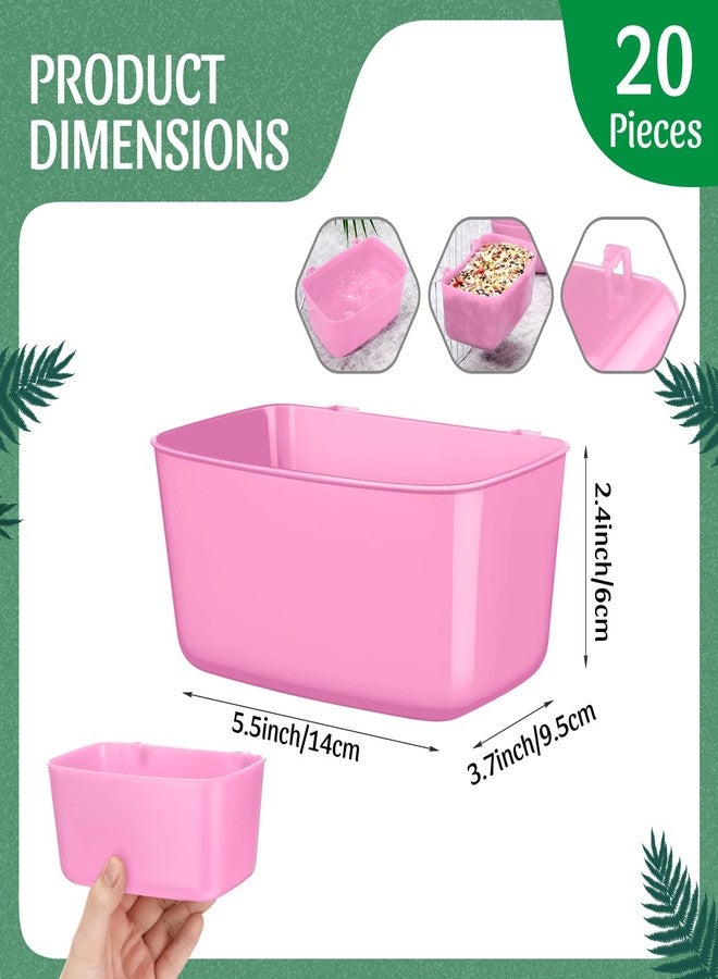 زهاو مجموعة من 20 كوبًا لأقفاص الطيور من زيهو، أكواب لتغذية وسقي الدجاج، وعاء تغذية حمام بلاستيكي سعة 18 أونصة، وعاء ماء معلق للديك والدجاج والأرانب والدواجن (وردي) - Image 3