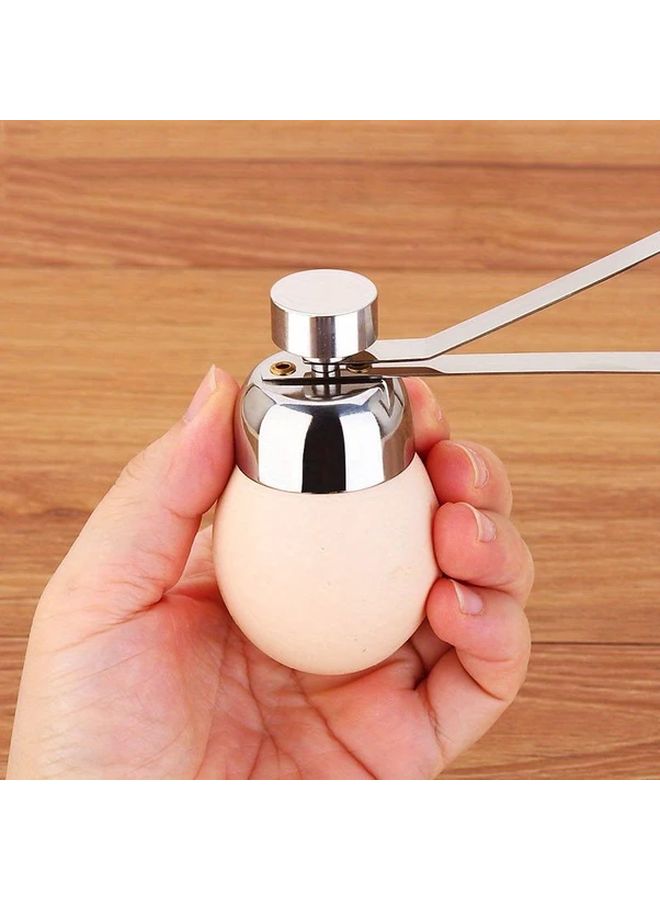Silvery Stainless Steel Egg Topper Cutter Portable Serrated Edge Opener For Boiled And Raw Eggs - Image 4